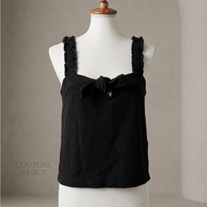 Madewell Texture & Thread Tie-Front Tank Top Black Size Large